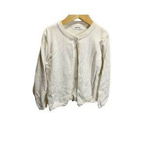 Campure Girls Size 6 Cardigan Sweater Cream Long Sleeved Knit Casual